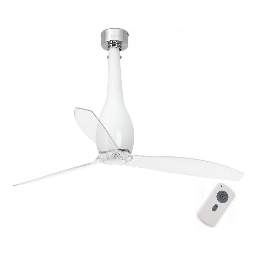 FARO 32001 - Stropní ventilátor ETERFAN bílá/čirá pr. 128 cm + dálkové ovládání