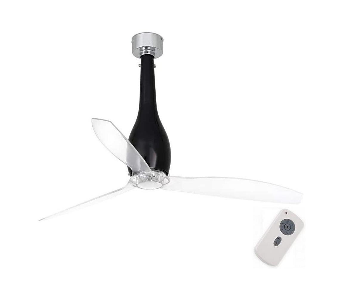 FARO Barcelona FARO 32002 - Stropní ventilátor ETERFAN černá/čirá FA32002