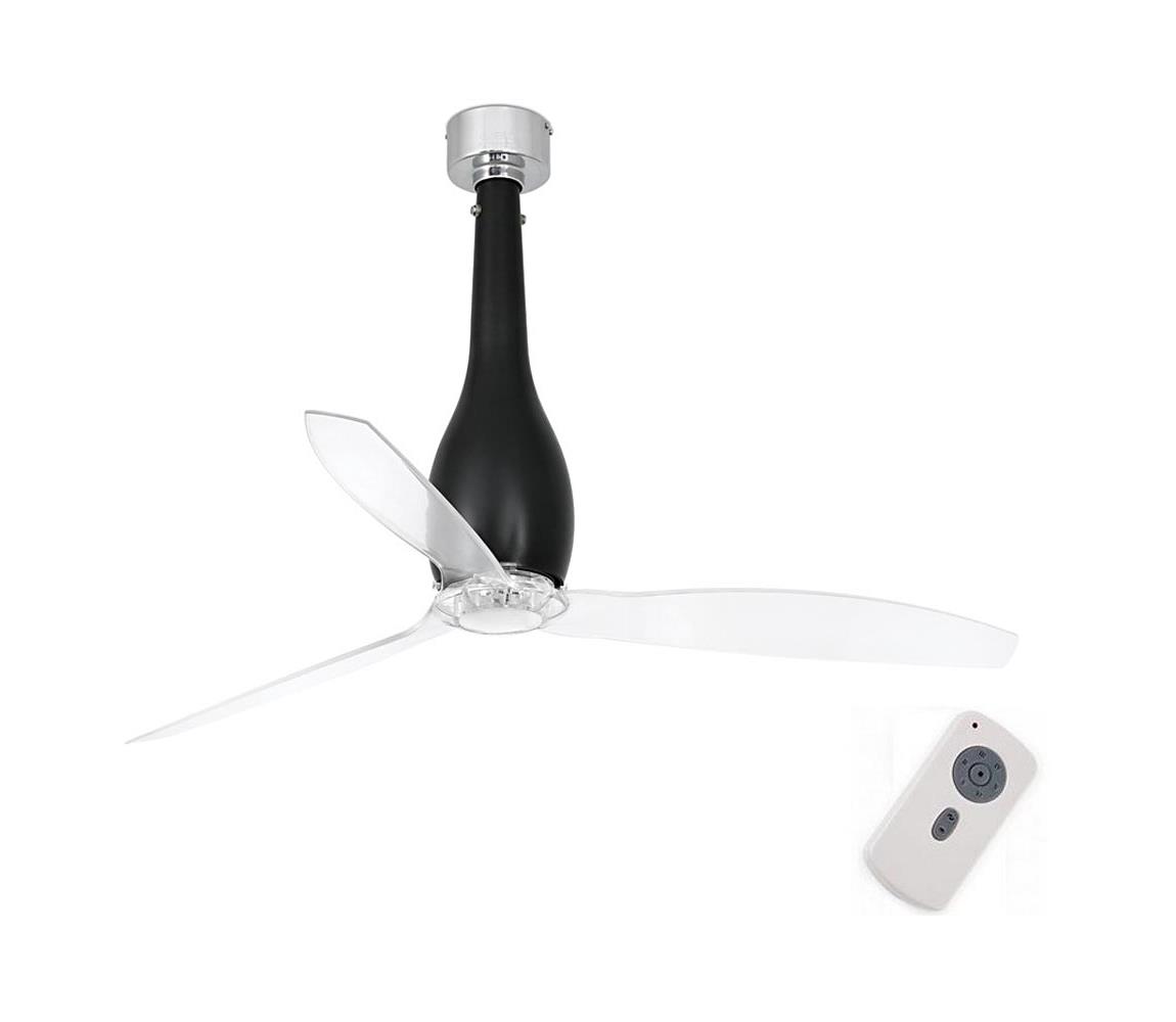 FARO Barcelona FARO 32003 - Stropní ventilátor ETERFAN černá/čirá FA32003
