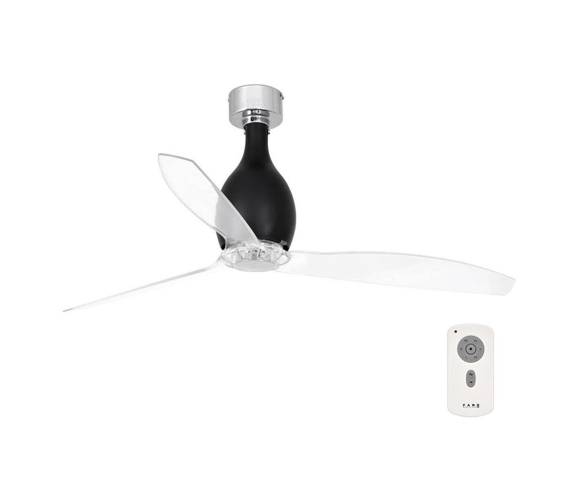 FARO Barcelona FARO 32026 - Stropní ventilátor MINI ETERFAN černá/čirá FA32026