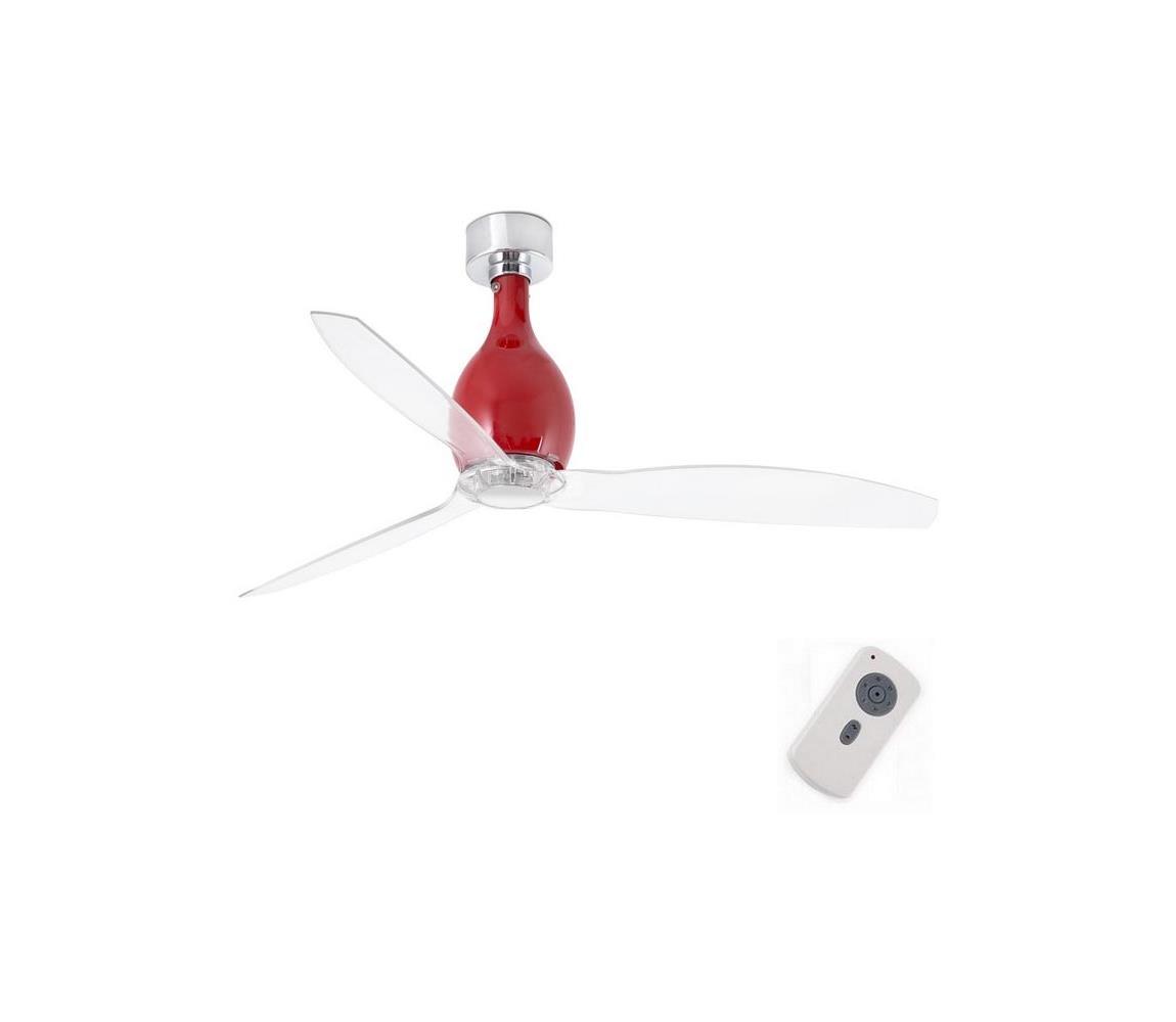 FARO Barcelona FARO 32029 - Stropní ventilátor MINI ETERFAN červená/čirá FA32029