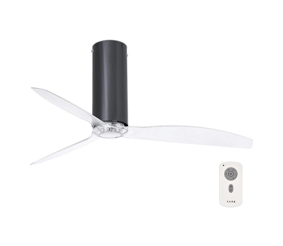 FARO Barcelona FARO 32035 - Stropní ventilátor TUBE FAN černá/čirá FA32035