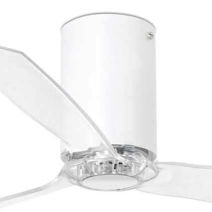 FARO 32039 - Stropní ventilátor MINI TUBE VENTIL čirá pr. 128 cm + dálkové ovládání