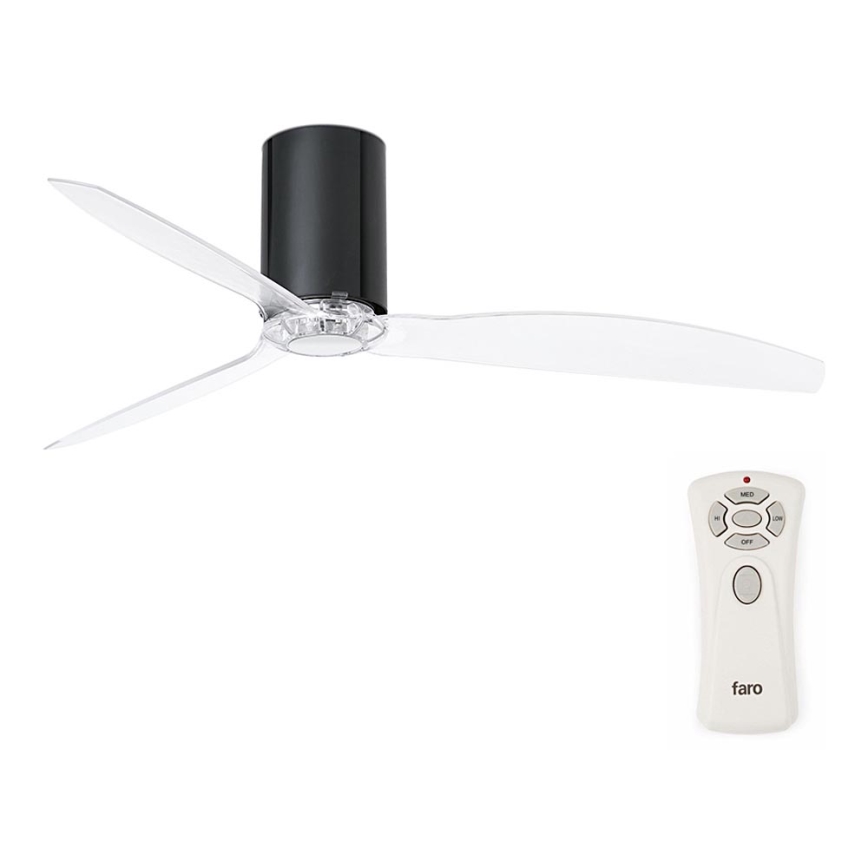 FARO 32040 - Stropní ventilátor MINI TUBE FAN černá pr. 128 cm + dálkové ovládání