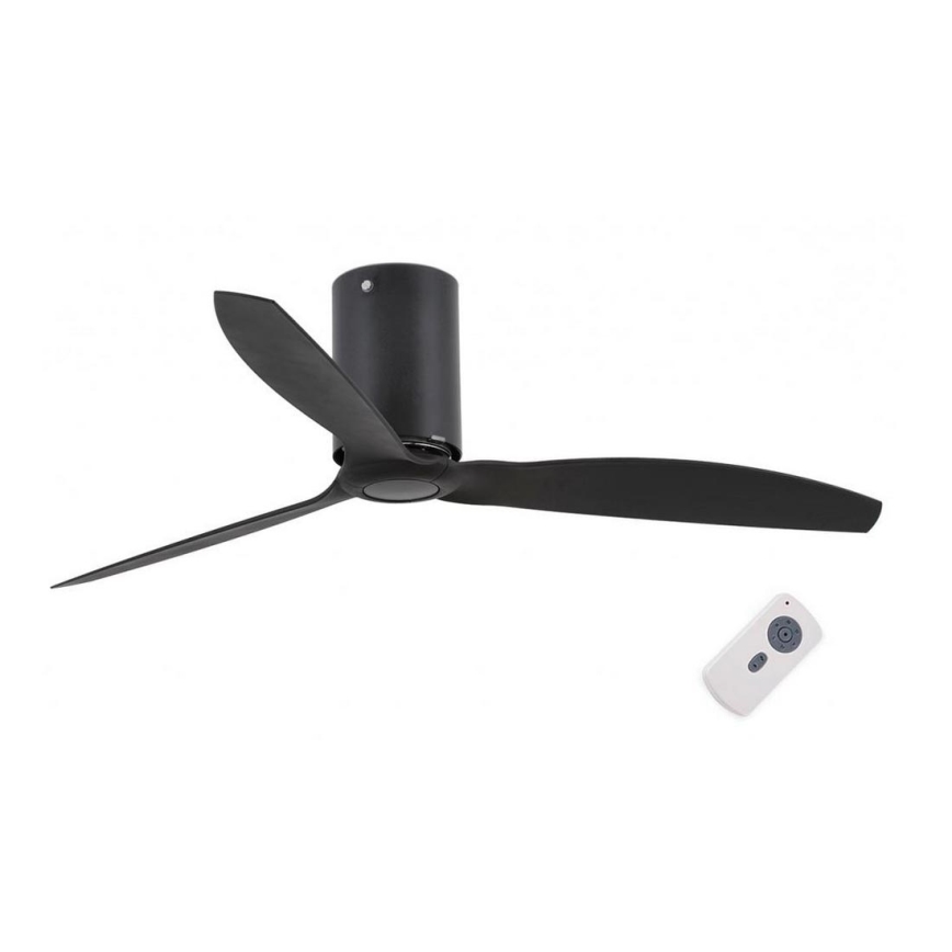 FARO 32043 - Stropní ventilátor MINI TUBE pr. 128 cm černá + dálkové ovládání