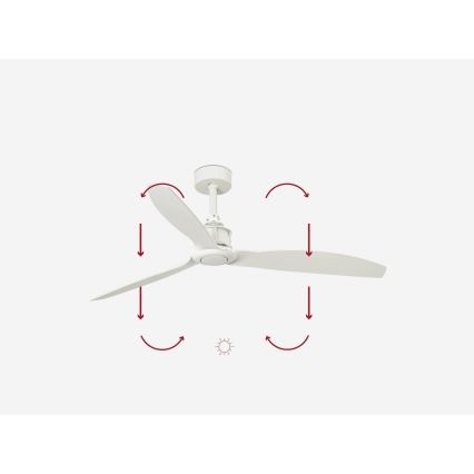 FARO 32101WP - Stropní ventilátor JUST FAN M bílá pr. 128 cm SMART + dálkové ovládání