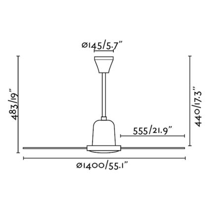 FARO 33001 - Stropní ventilátor INDUS pr. 140 cm