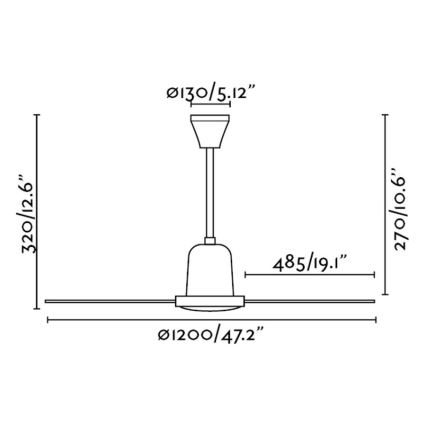 FARO 33005 - Stropní ventilátor ECO INDUS pr. 120 cm bílá