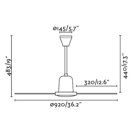 FARO 33011 - Stropní ventilátor MINI INDUS