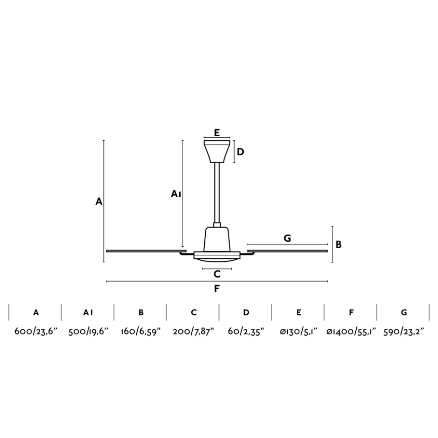 FARO 33111 - Stropní ventilátor MALVINAS pr. 140 cm