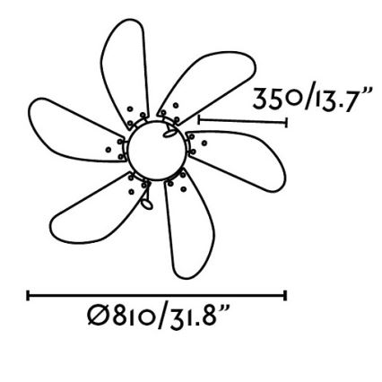 FARO 33179 - Stropní ventilátor PALAO 1xE14/40W/230V