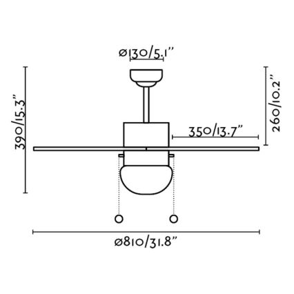 FARO 33180 - Stropní ventilátor PALAO 1xE14/40W/230V