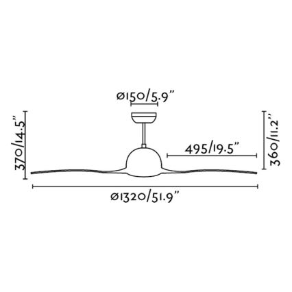 FARO 33317 - Stropní ventilátor LAKKI