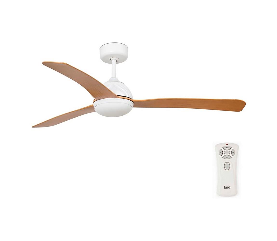 FARO Barcelona FARO 33341 - Stropní ventilátor GRID bílá/hnědá FA33341