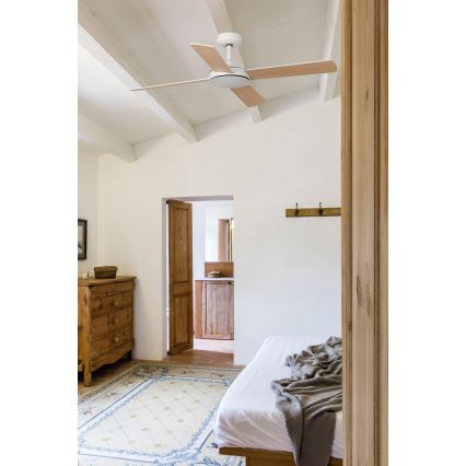 FARO 33350DC - Stropní ventilátor MALLORCA L bílá/hnědá pr. 132 cm + dálkové ovládání