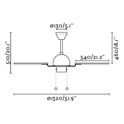 FARO 33352 - Stropní ventilátor CUBA pr. 132 cm