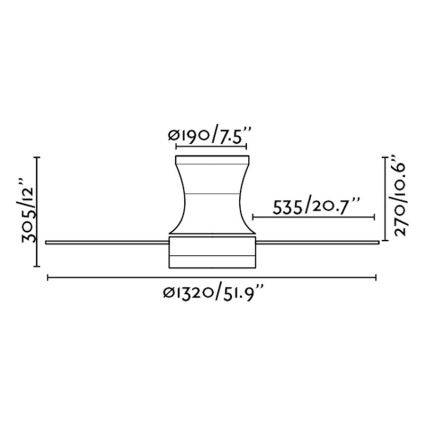 FARO 33386 - Stropní ventilátor TONSAY 2xE27/15W/230V
