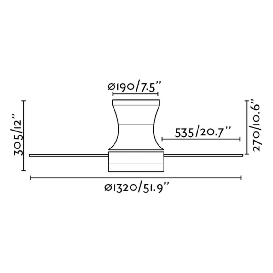 FARO 33386 - Stropní ventilátor TONSAY 2xE27/15W/230V