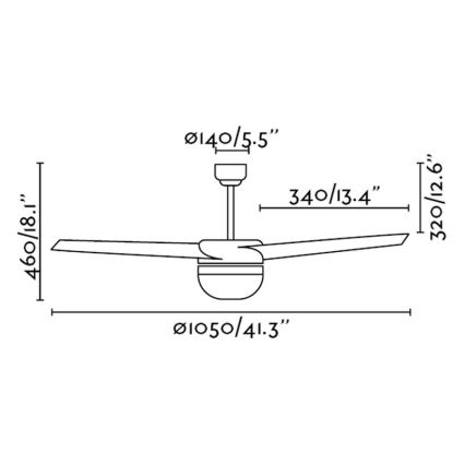 FARO 33415 - Stropní ventilátor EASY 2xE27/15W/230V