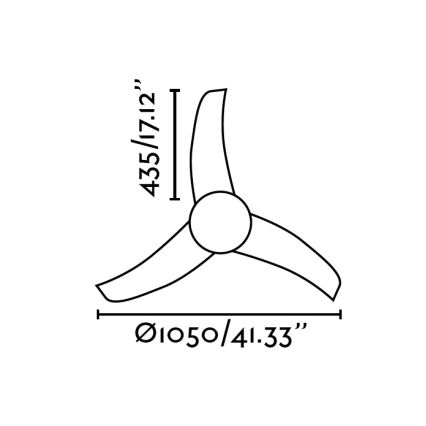 FARO 33416 - Stropní ventilátor EASY 2xE27/15W/230V pr. 105 cm + dálkové ovládání