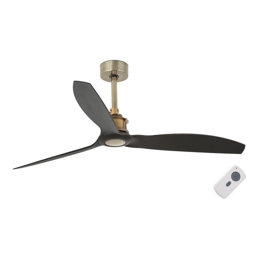 FARO 33417 - Stropní ventilátor JUST FAN černá/zlatá pr. 128 cm + dálkové ovládání