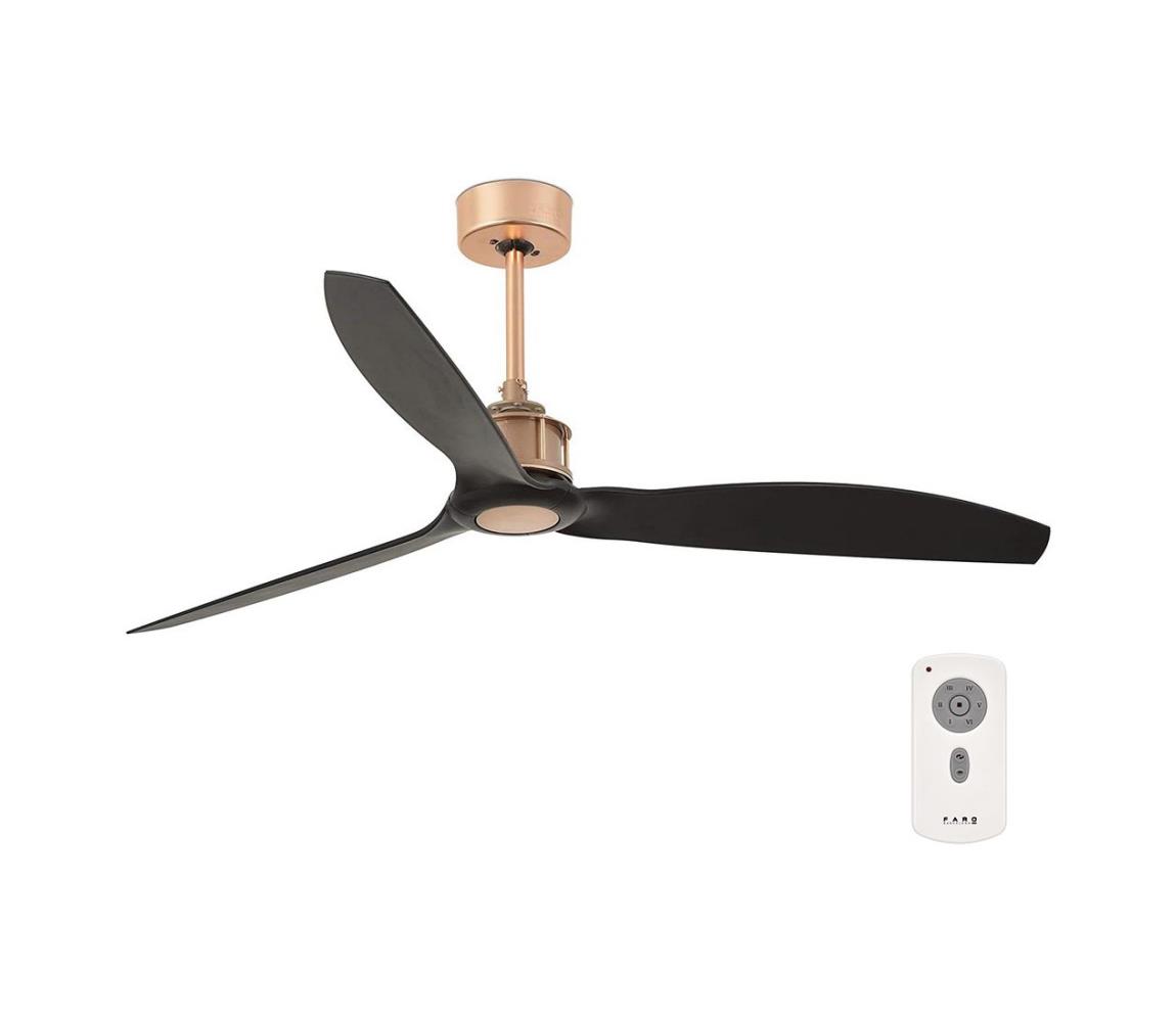 FARO Barcelona FARO 33418 - Stropní ventilátor JUST FAN černá/měděná FA33418