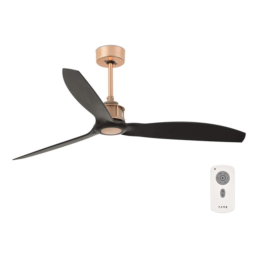 FARO 33418 - Stropní ventilátor JUST FAN černá/měděná pr. 128 cm + dálkové ovládání