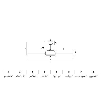 FARO 33420 - Stropní ventilátor NOVA bílá/hnědá