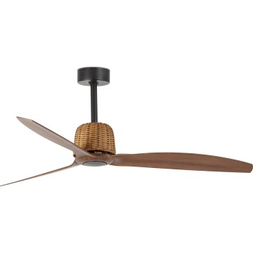 FARO 33435WT - Stropní ventilátor WEAVER M pr. 128 cm hnědá/černá Wi-Fi Tuya + dálkové ovládání