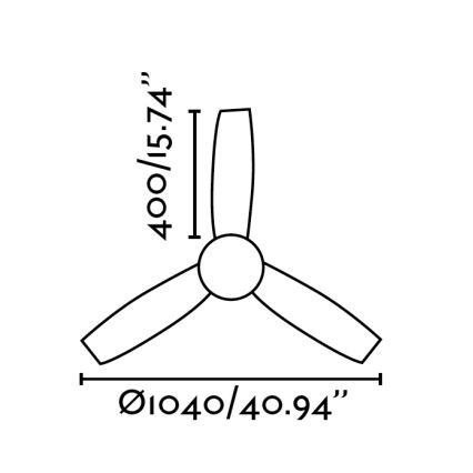 FARO 33454 - Stropní ventilátor MINI UFO 2xE27/15W/230V