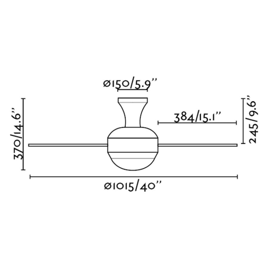FARO 33455 - Stropní ventilátor MINI UFO 2xE27/20W/230V + dálkové ovládání