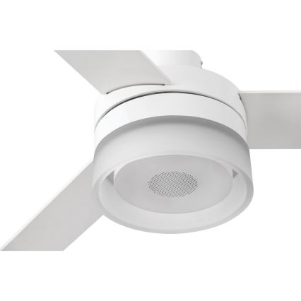 FARO 33460 - LED Stropní ventilátor s reproduktorem ICE LED/15W/230V bílá/hnědá + dálkové ovládání