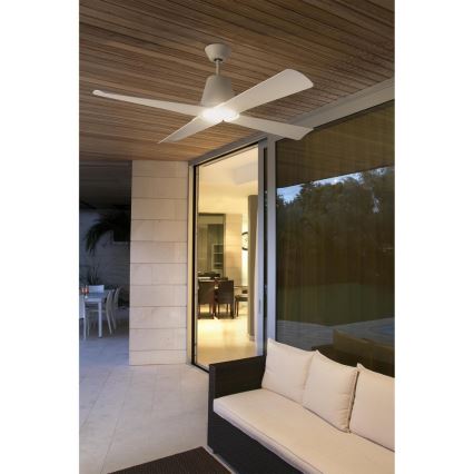 FARO 33480 - Stropní ventilátor TYPHOON IP44 pr. 130 cm bílá + dálkové ovládání