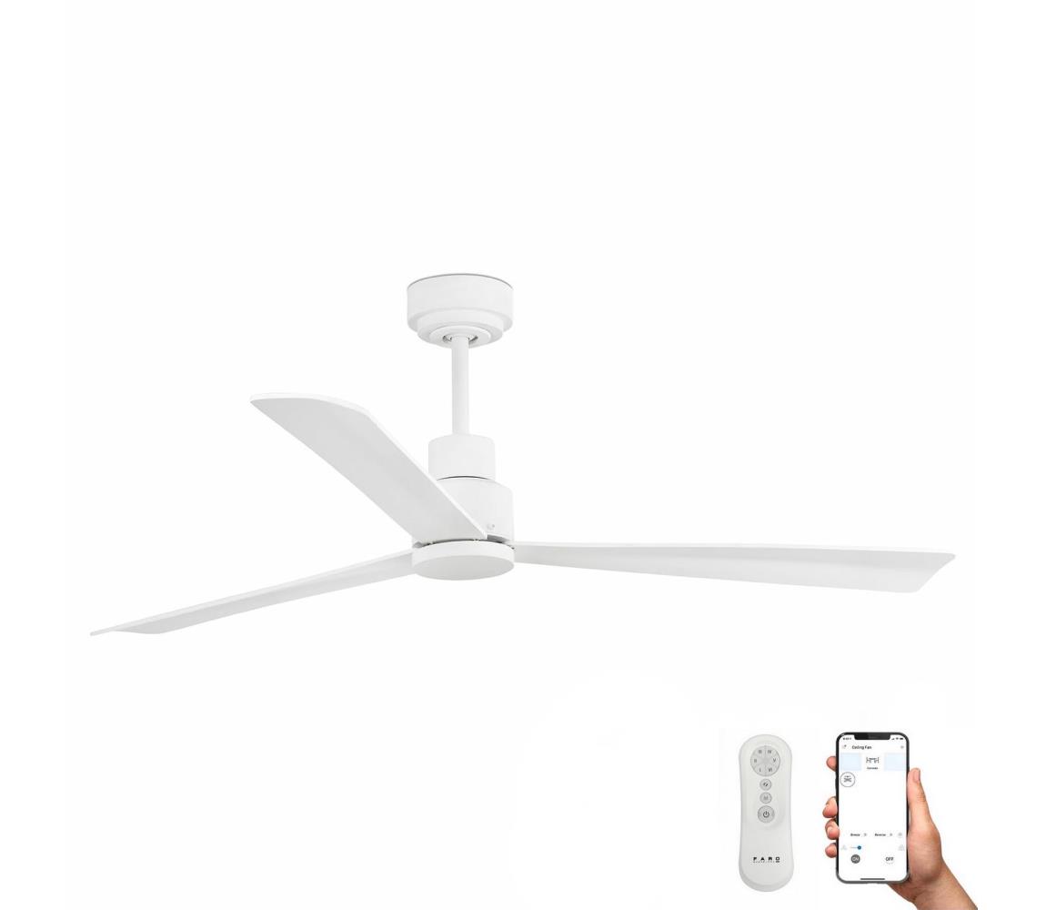 FARO Barcelona FARO 33487WP - Stropní ventilátor NASSAU Wi-Fi bílá + dálkové ovládání FA33487WP