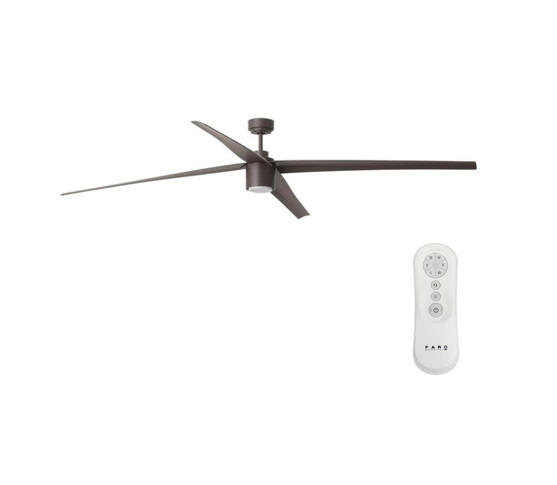 FARO Barcelona FARO 33495 - LED Stmívatelný stropní ventilátor ATTOS LED/20W/230V hnědá FA33495