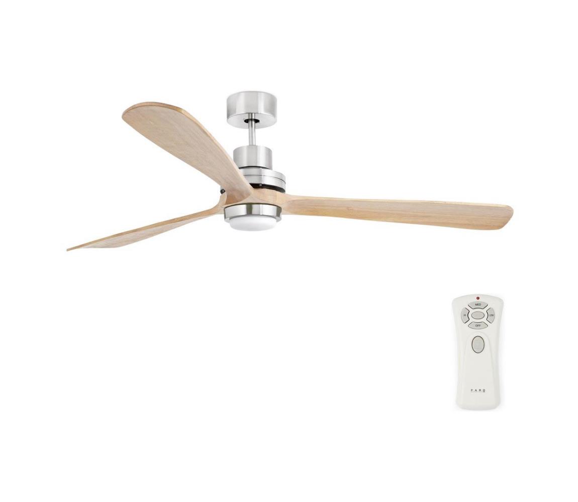 FARO Barcelona FARO 33505 - LED Stropní ventilátor LANTAU LED/12W/230V chrom/hnědá FA33505