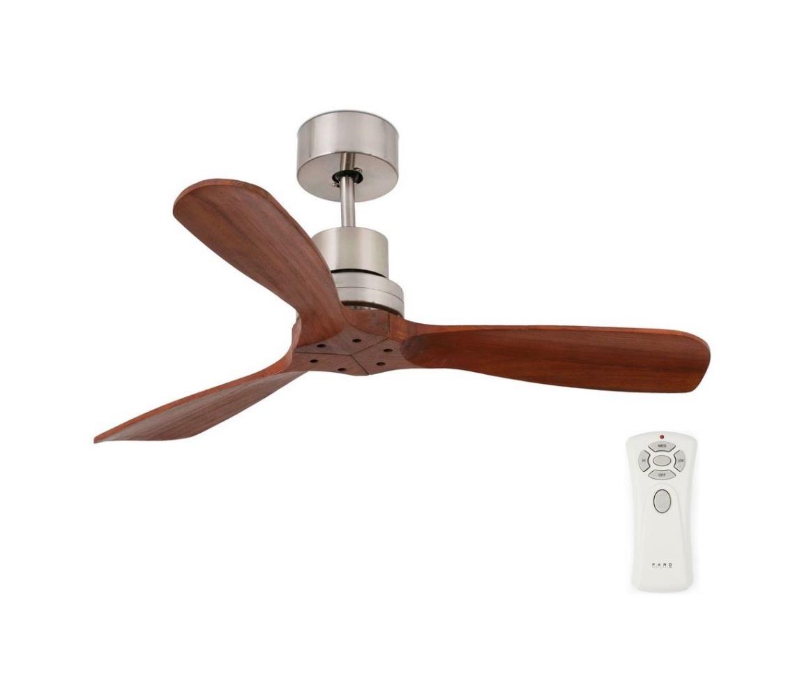 FARO Barcelona FARO 33508 - Stropní ventilátor MINI LANTAU chrom/hnědá FA33508