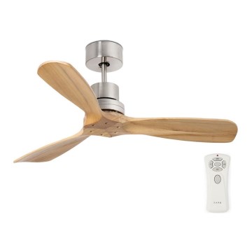 FARO 33509 - Stropní ventilátor MINI LANTAU matný chrom/borovice