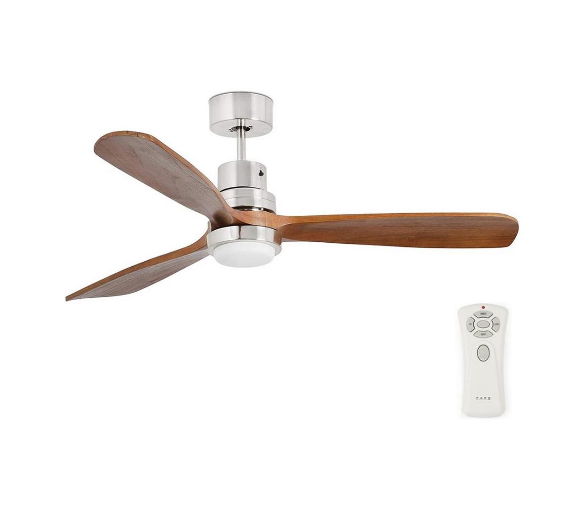 FARO Barcelona FARO 33518 - LED Stropní ventilátor LANTAU LED/9W/230V chrom/hnědá FA33518