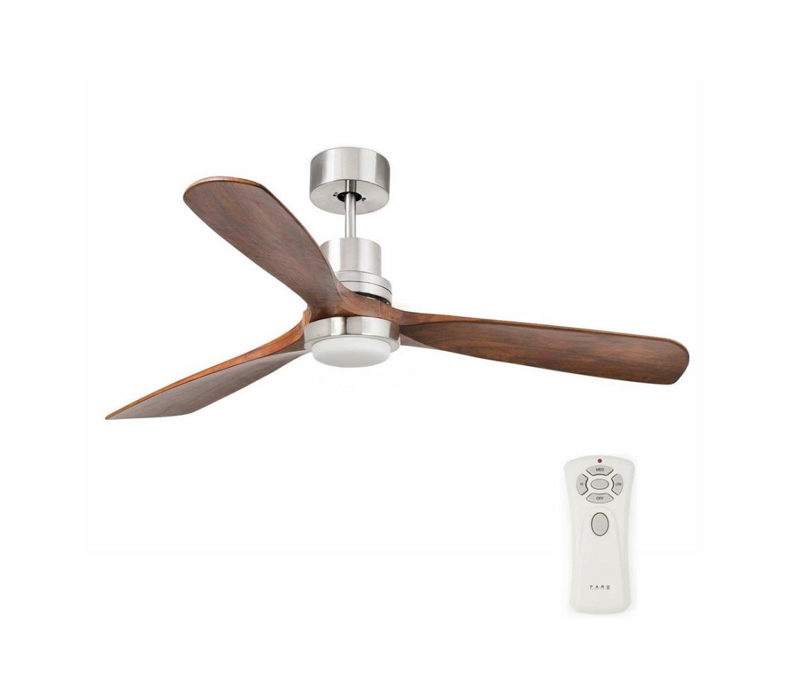 FARO Barcelona FARO 33518DC - LED Stropní ventilátor LANTAU LED/15W/230V chrom/borovice + DO FA33518DC