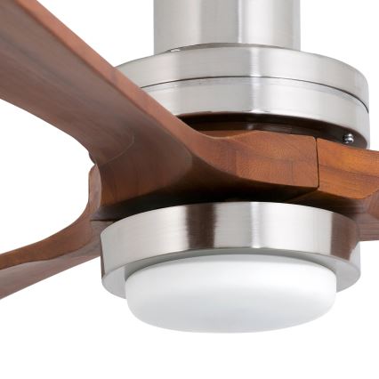 FARO 33518DC - LED Stropní ventilátor LANTAU LED/15W/230V matný chrom/dřevo + dálkové ovládání