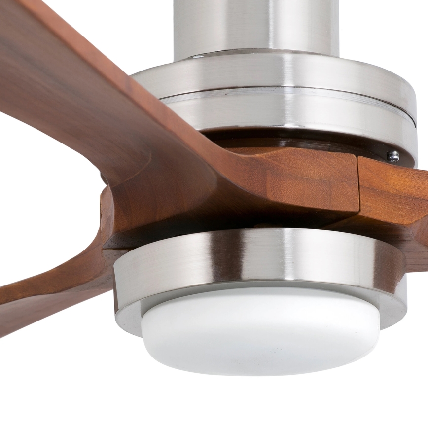 FARO 33518DC - LED Stropní ventilátor LANTAU LED/15W/230V matný chrom/dřevo + dálkové ovládání