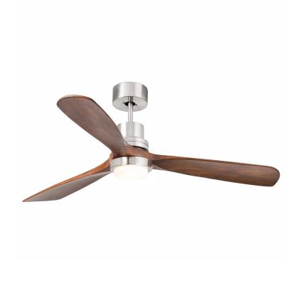 FARO 33518DC - LED Stropní ventilátor LANTAU LED/15W/230V matný chrom/dřevo + dálkové ovládání