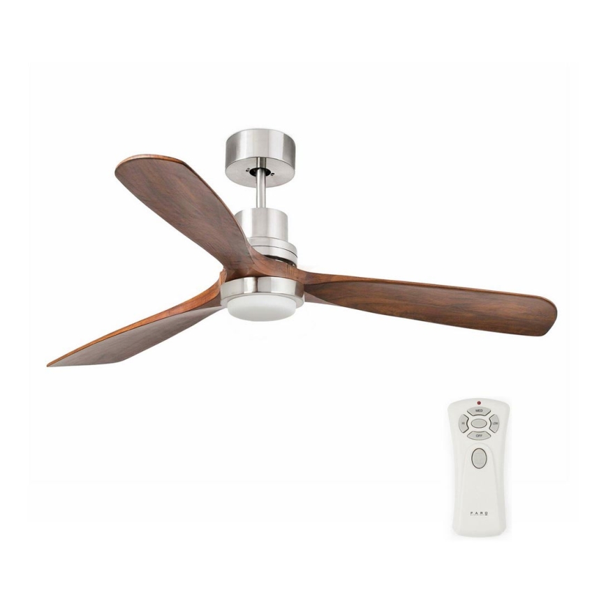 FARO 33518DC - LED Stropní ventilátor LANTAU LED/15W/230V matný chrom/dřevo + dálkové ovládání