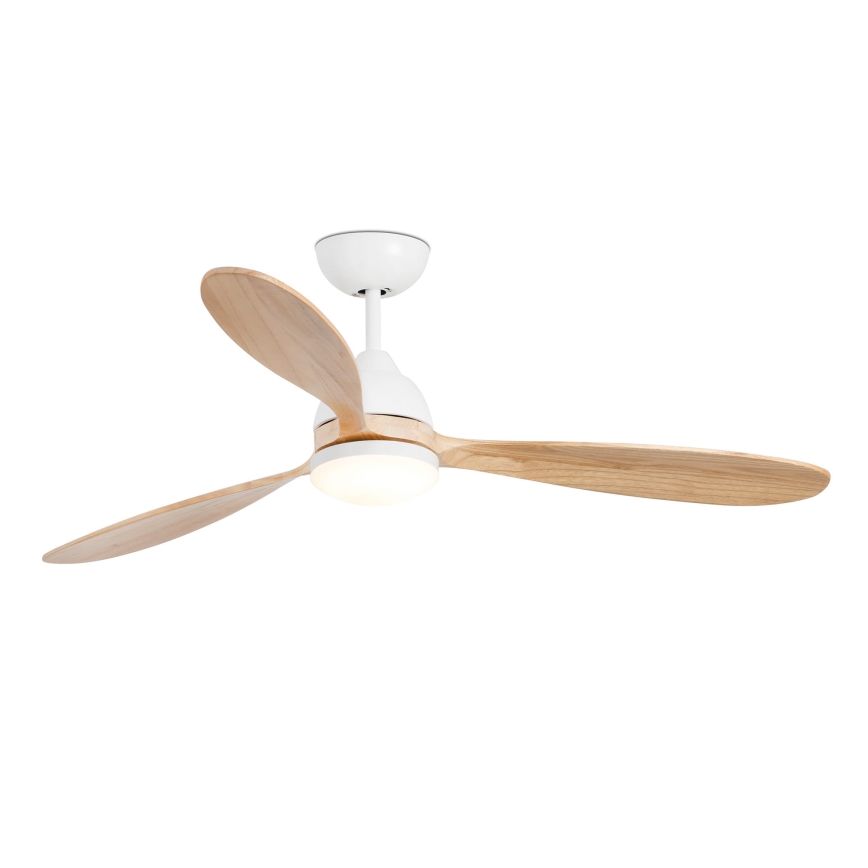 FARO 33524WP - LED Stropní ventilátor POROS L LED/19W/230V dřevo/bílá pr. 132 cm SMART + dálkové ovládání