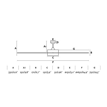 FARO 33553 - LED Stropní ventilátor CENTURY LED/15W/230V