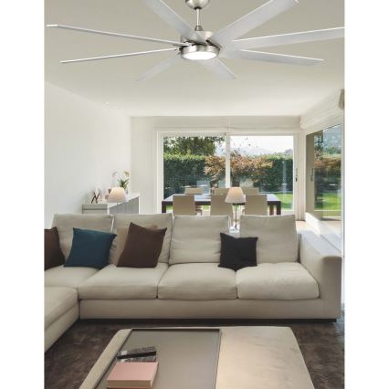 FARO 33554 - LED Stropní ventilátor CENTURY LED/15W/230V matný chrom/šedá