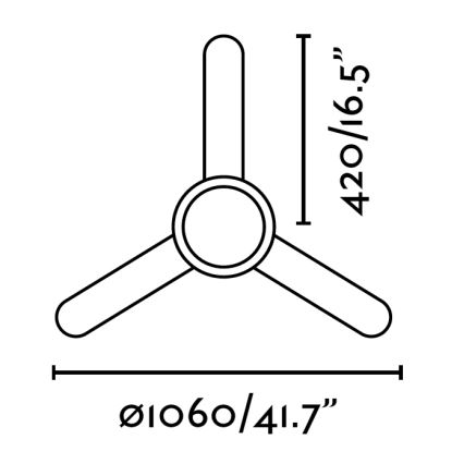 FARO 33600 - Stropní ventilátor FEROE 2xE14/40W/230V