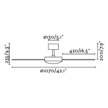 FARO 33605 - Stropní ventilátor MINI MALLORCA