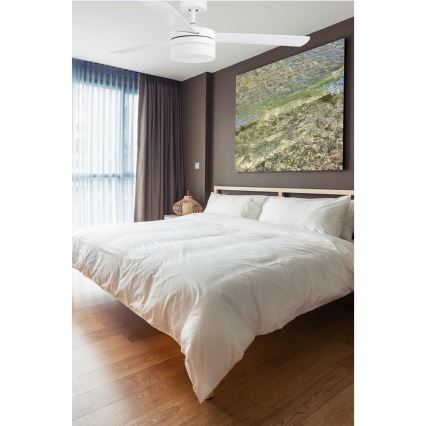 FARO 33607 - Stropní ventilátor PANAY 2xE14/40W/230V bílá + dálkové ovládání
